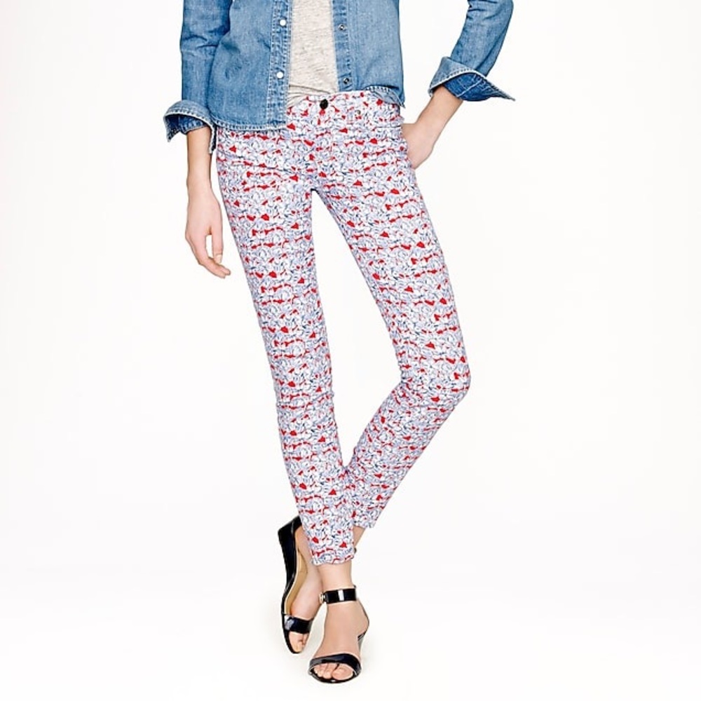J. Crew Liberty Floral Toothpick Jeans